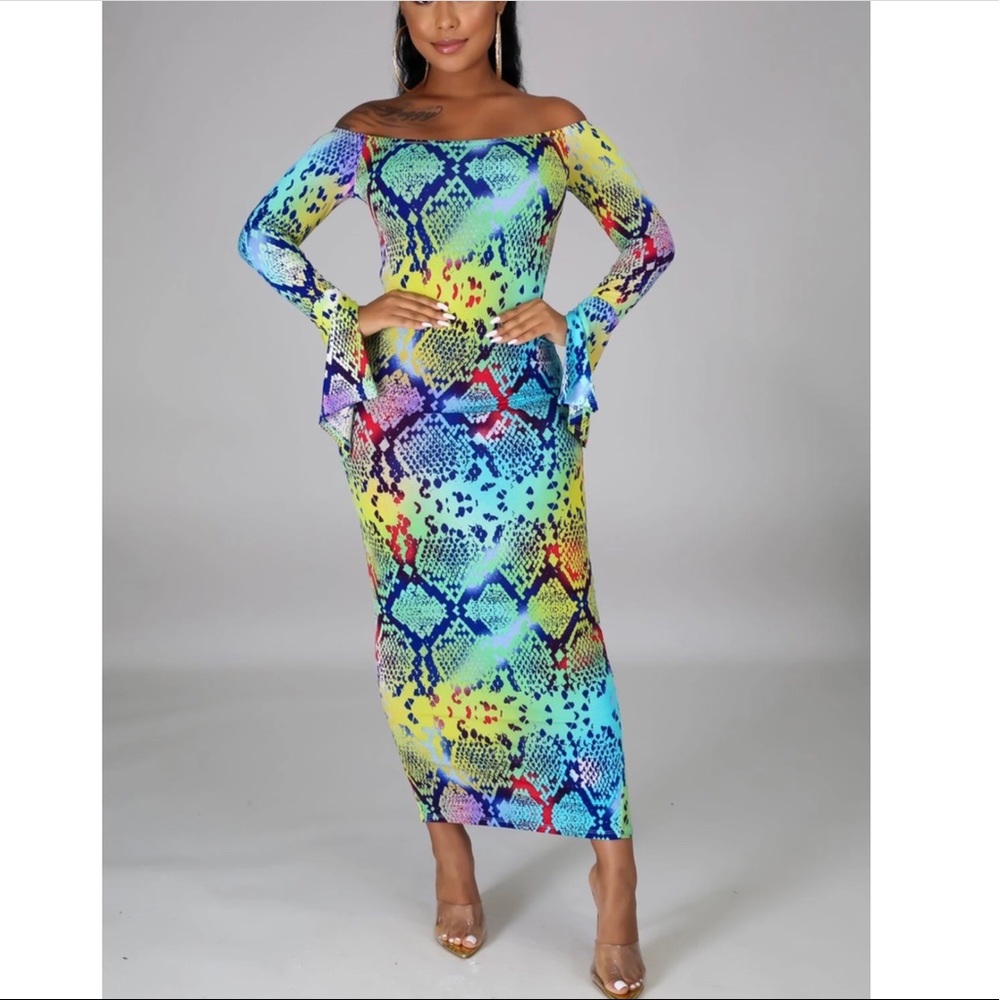Multi Snake Print Dress